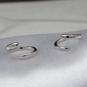 Tiny Everyday Lightweight Spiral Hoops, Minimalist Design, Real Silver 925 Stamp